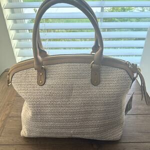 Style & Co Medium Straw Dome Satchel Natural